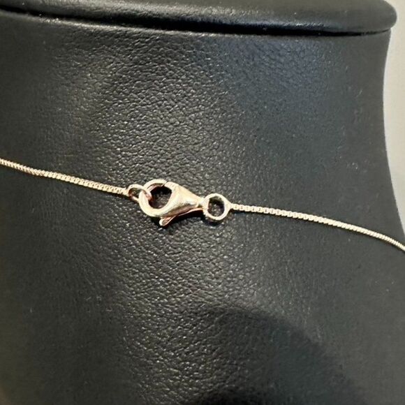 925 Sterling Silver Rose Gold Vermeil Butterfly CZ Pendant Station Necklace - Picture 4 of 5